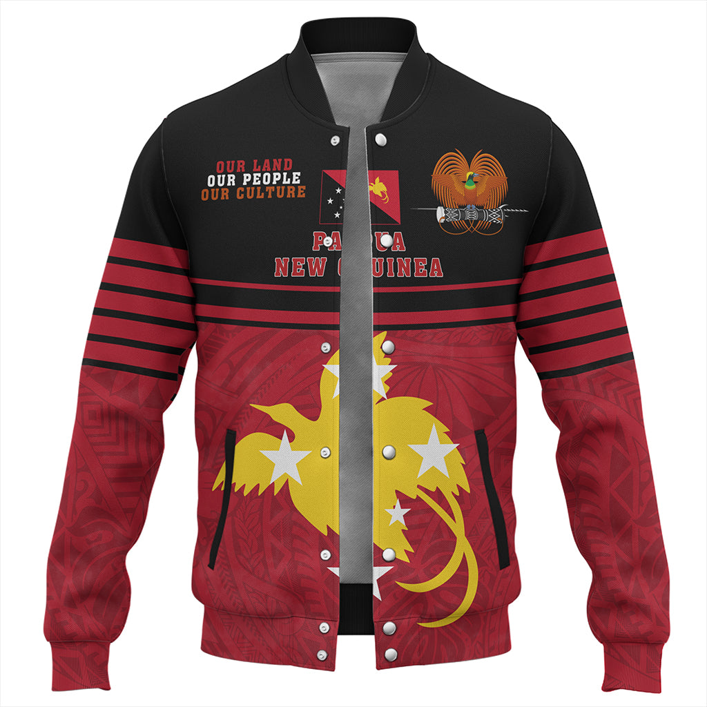Papua New Guinea Baseball Jacket Our Land Our People Our Culture