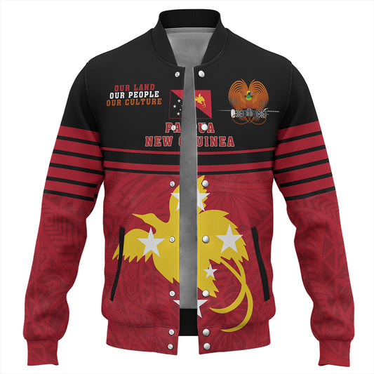 Papua New Guinea Baseball Jacket Our Land Our People Our Culture