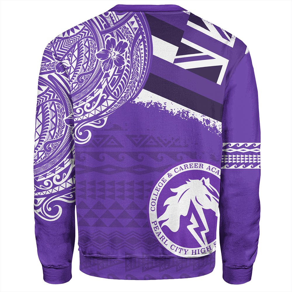 Hawaii Sweatshirt Pearl City High School With Crest Style
