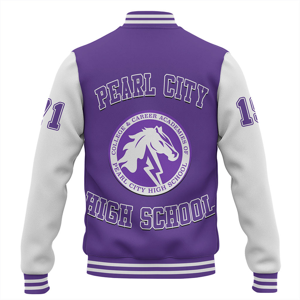 Hawaii Baseball Jacket Pearl City High School Polynesian Letters Style