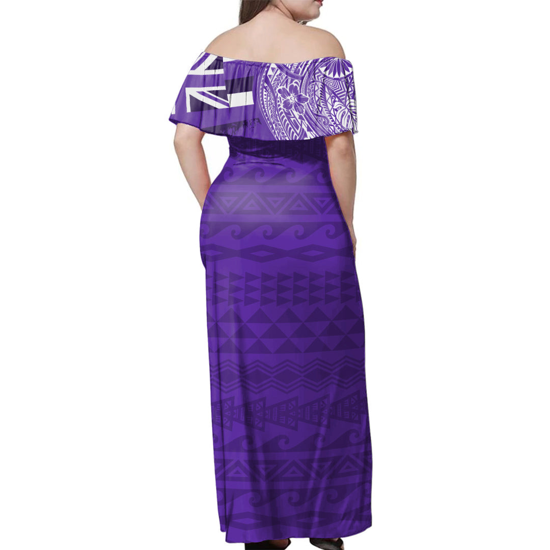 Hawaii Woman Off Shoulder Long Dress Pearl City High School (Hawaii) With Crest Style