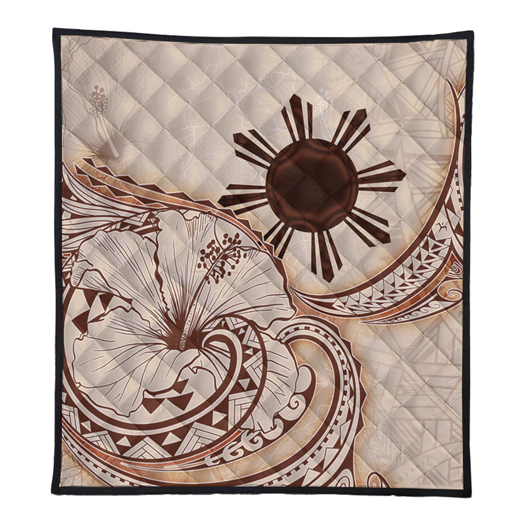 Philippines Filipinos Premium Quilt Hibiscus Flower Vintage Style