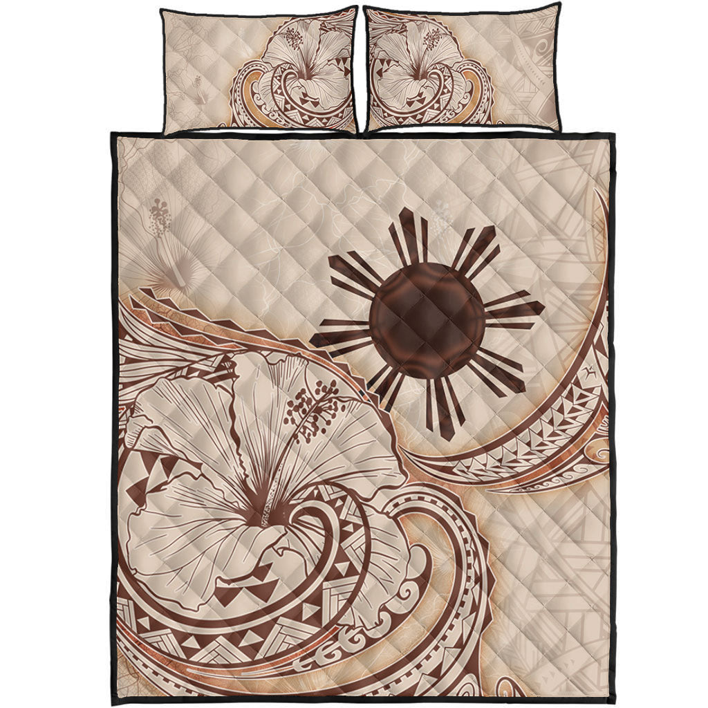Philippines Filipinos Quilt Bed Set Hibiscus Flower Vintage Style