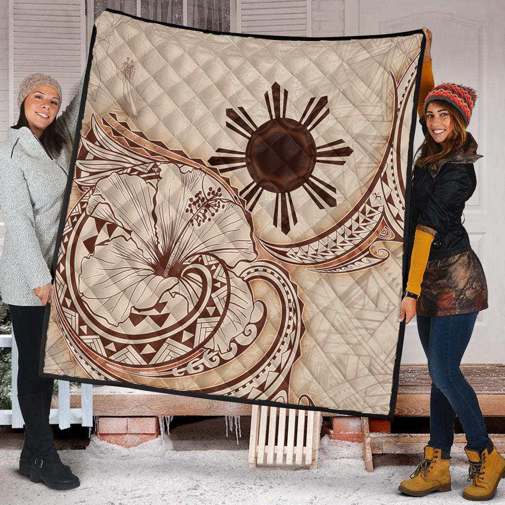 Philippines Filipinos Premium Quilt Hibiscus Flower Vintage Style