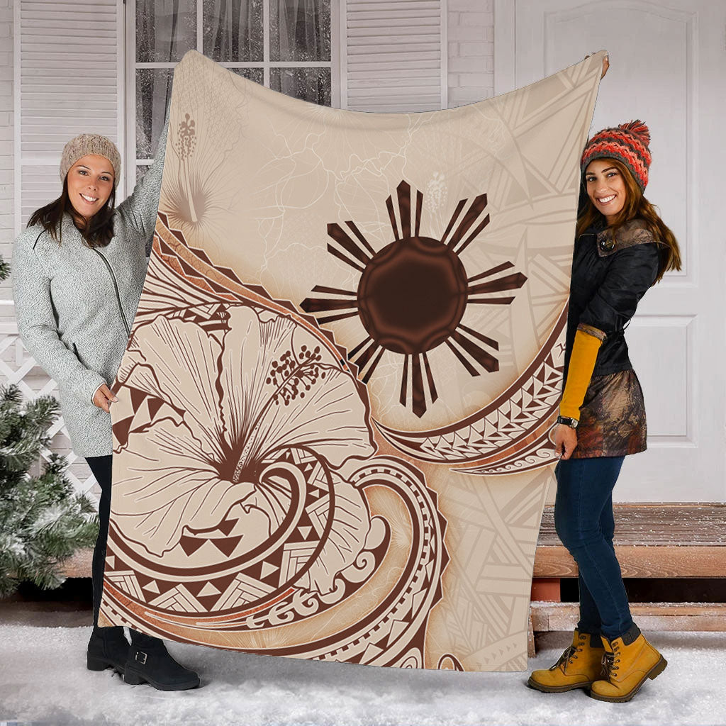 Philippines Filipinos Premium Blanket Hibiscus Flower Vintage Style