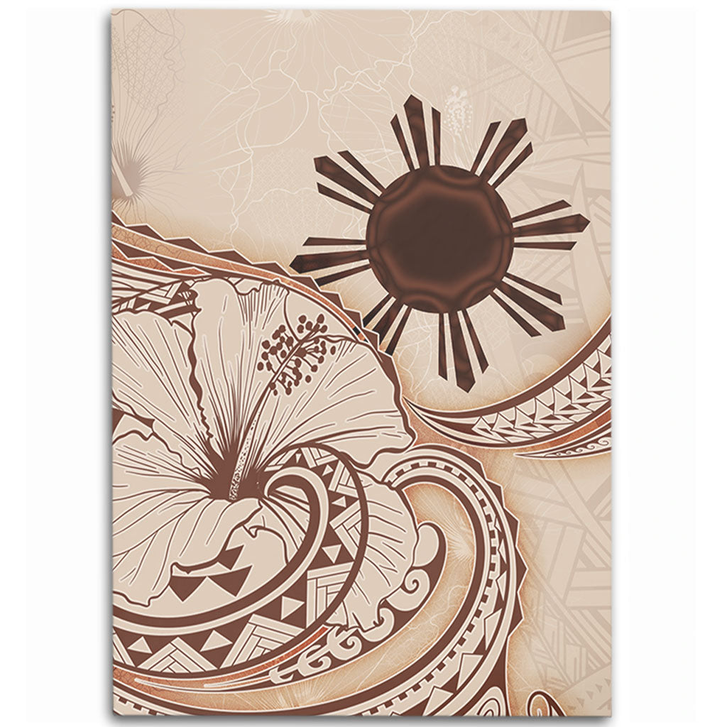 Philippines Filipinos Area Rug Hibiscus Flower Vintage Style
