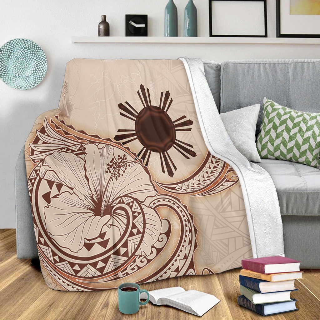 Philippines Filipinos Premium Blanket Hibiscus Flower Vintage Style