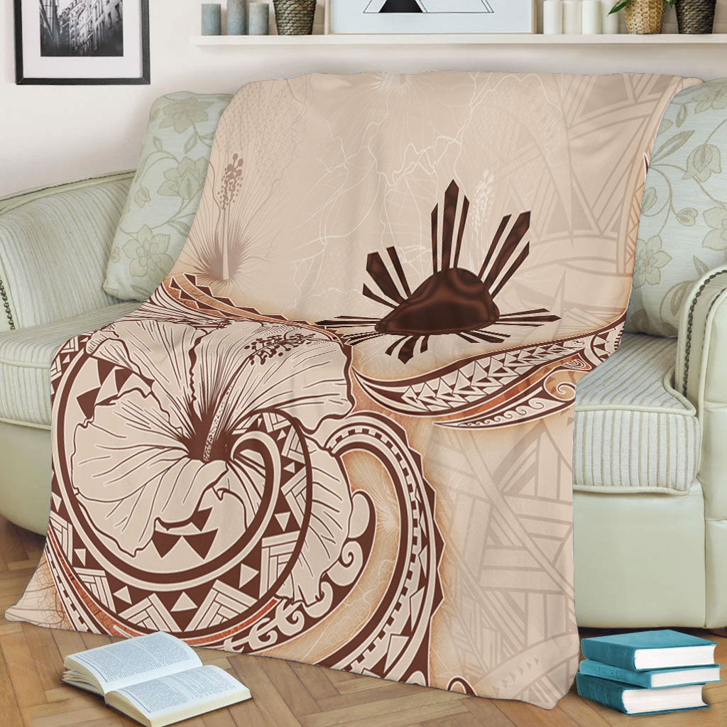 Philippines Filipinos Premium Blanket Hibiscus Flower Vintage Style