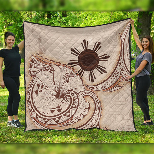 Philippines Filipinos Premium Quilt Hibiscus Flower Vintage Style