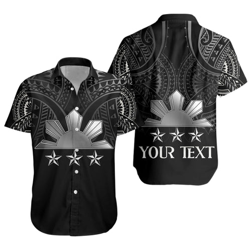 Philippines Filipinos Custom Personalised Short Sleeve Shirt Black Sun And Stars Tribal Tatau Design