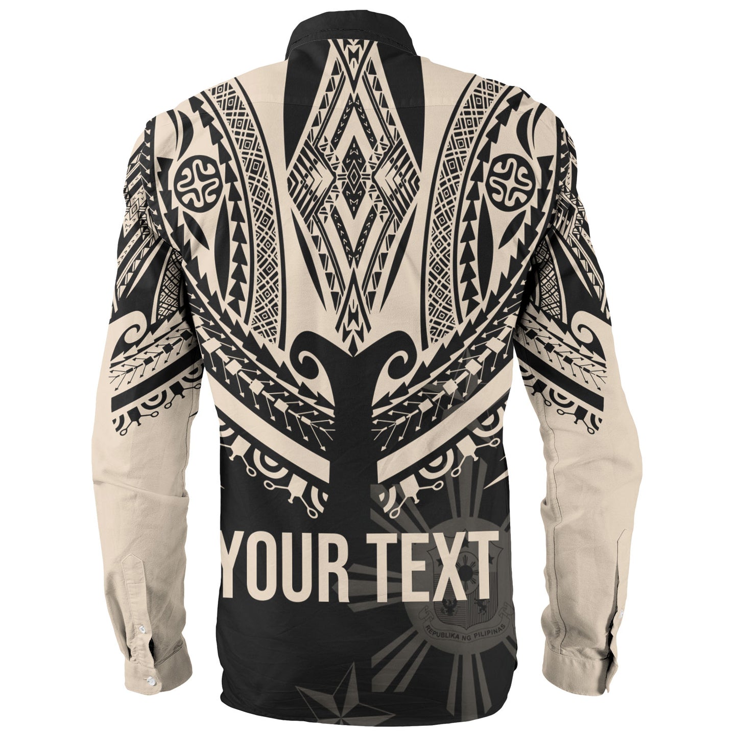 Philippines Filipinos Custom Personalised Long Sleeve Shirt Filipinos Coat Of Arms Tribal Tattoo Style