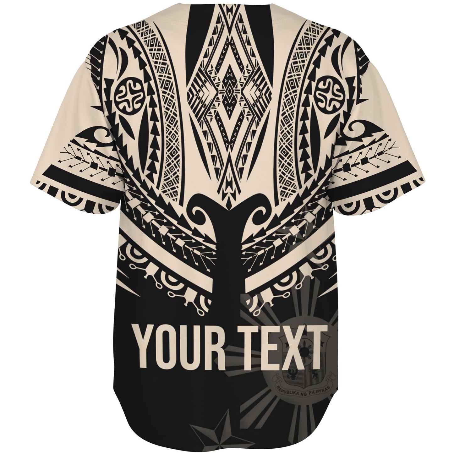 Philippines Filipinos Custom Personalised Baseball Shirt Filipinos Coat Of Arms Tribal Tattoo Style