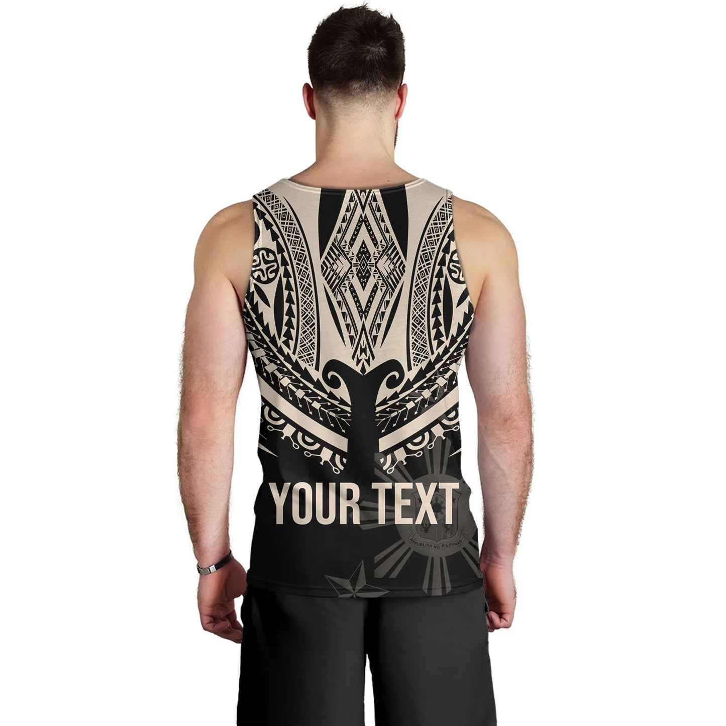 Philippines Filipinos Custom Personalised Tank Top Filipinos Coat Of Arms Tribal Tattoo Style