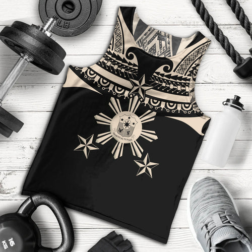 Philippines Filipinos Custom Personalised Tank Top Filipinos Coat Of Arms Tribal Tattoo Style