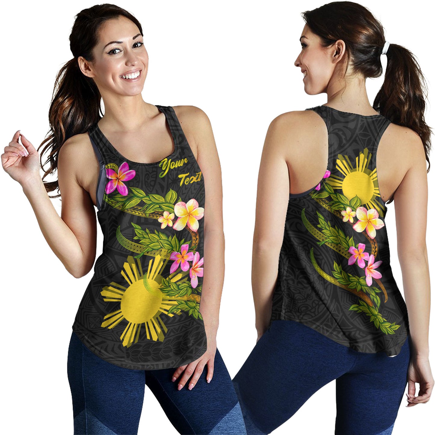 Philippines Filipinos Women Tank Custom Plumeria Tribal