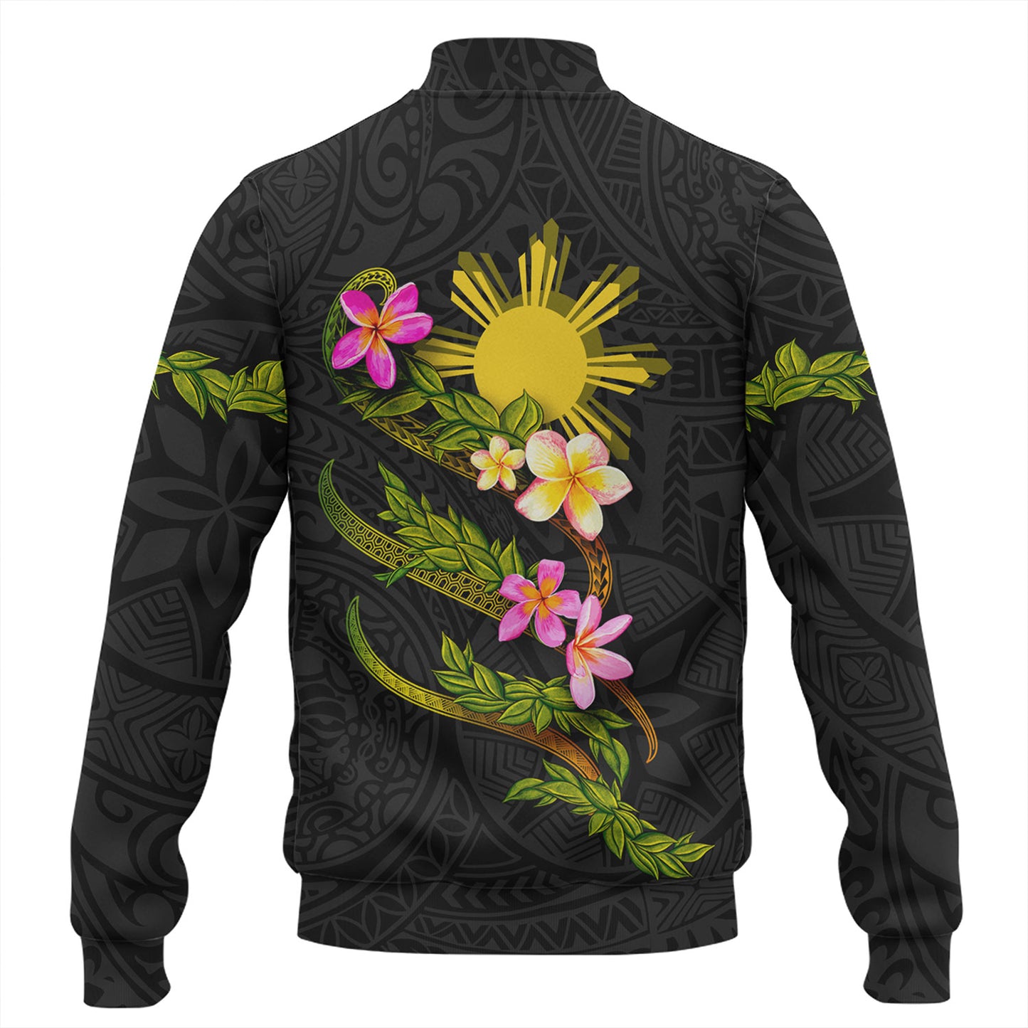 Philippines Filipinos Baseball Jacket Custom Plumeria Tribal