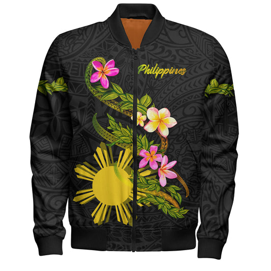 Philippines Filipinos Bomber Jacket Custom Plumeria Tribal
