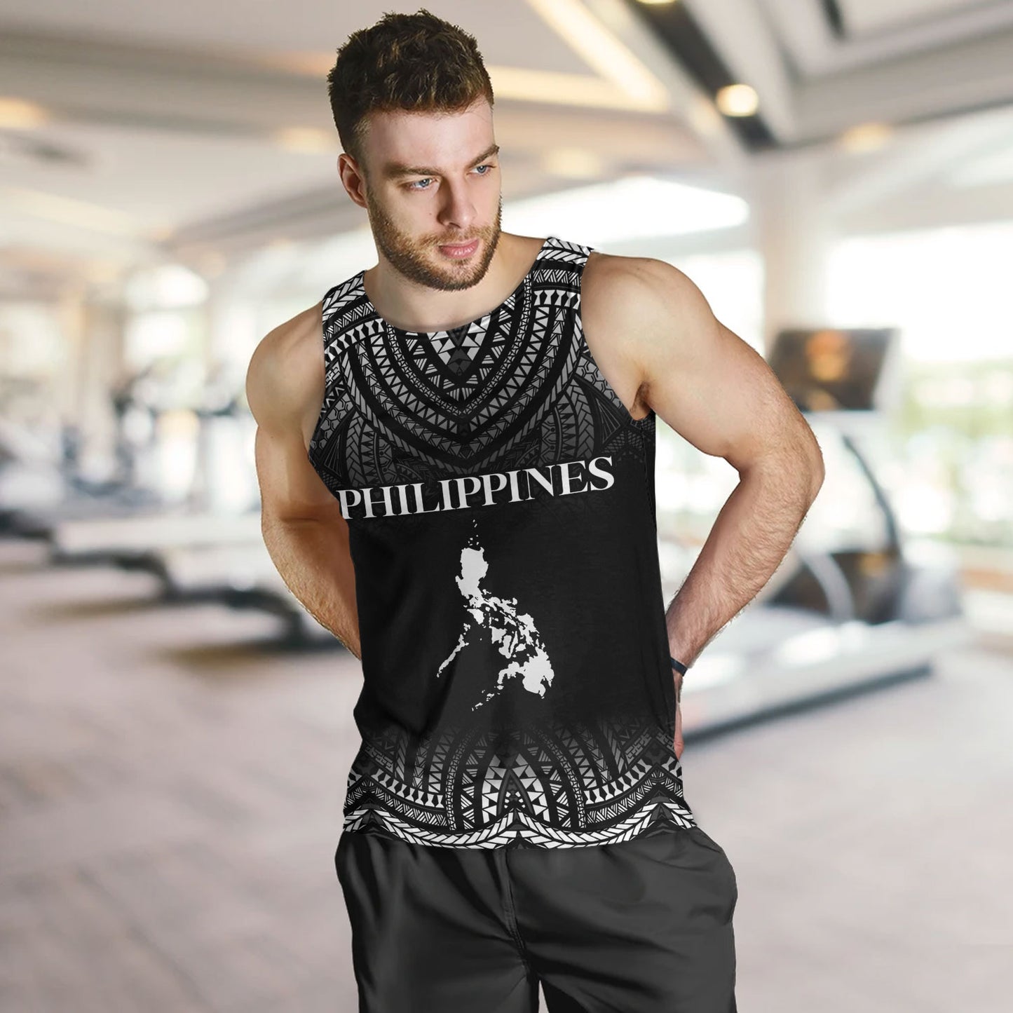 Philippines Filipinos Custom Personalised Tank Top Filipino Black Fog Style