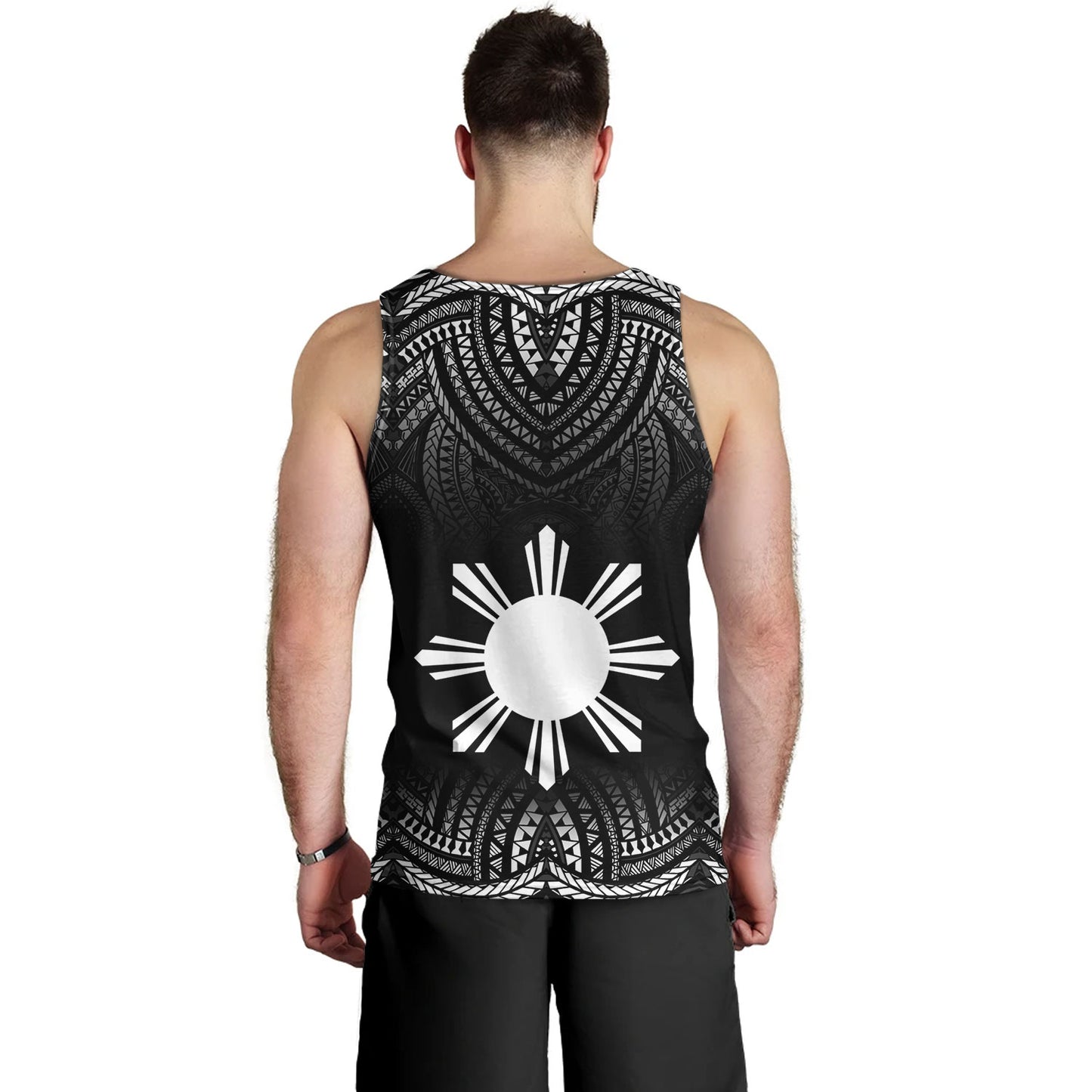 Philippines Filipinos Custom Personalised Tank Top Filipino Black Fog Style