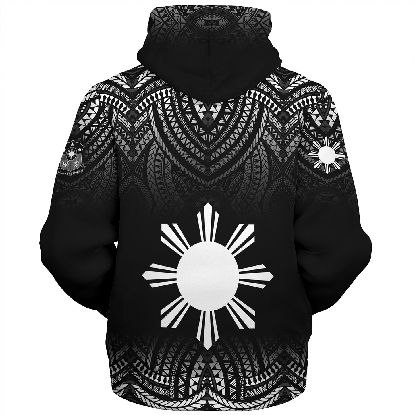 Philippines Filipinos Custom Personalised Sherpa Hoodie Filipino Black Fog Style