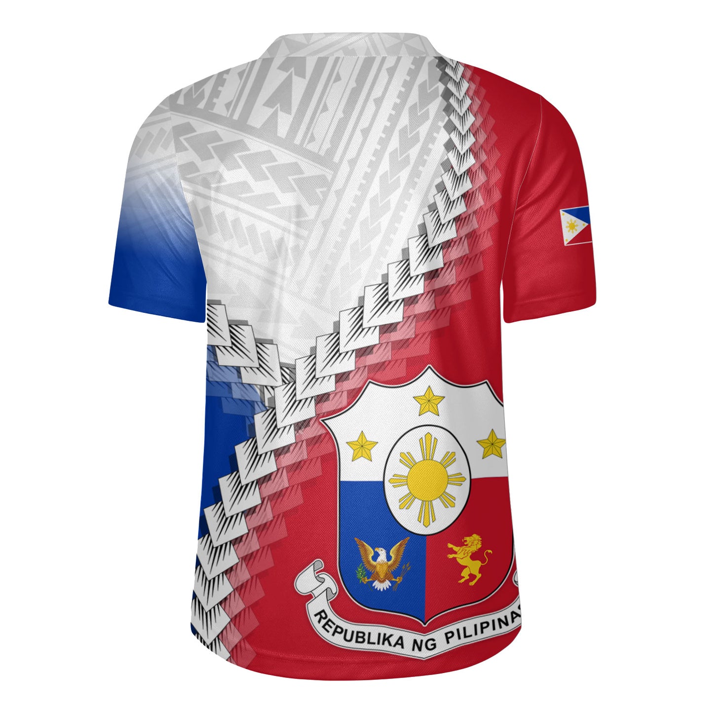 Philippines Filipinos Rugby Jersey Custom Filipinos Coat Of Arms With Tribal Patterns Flag Style