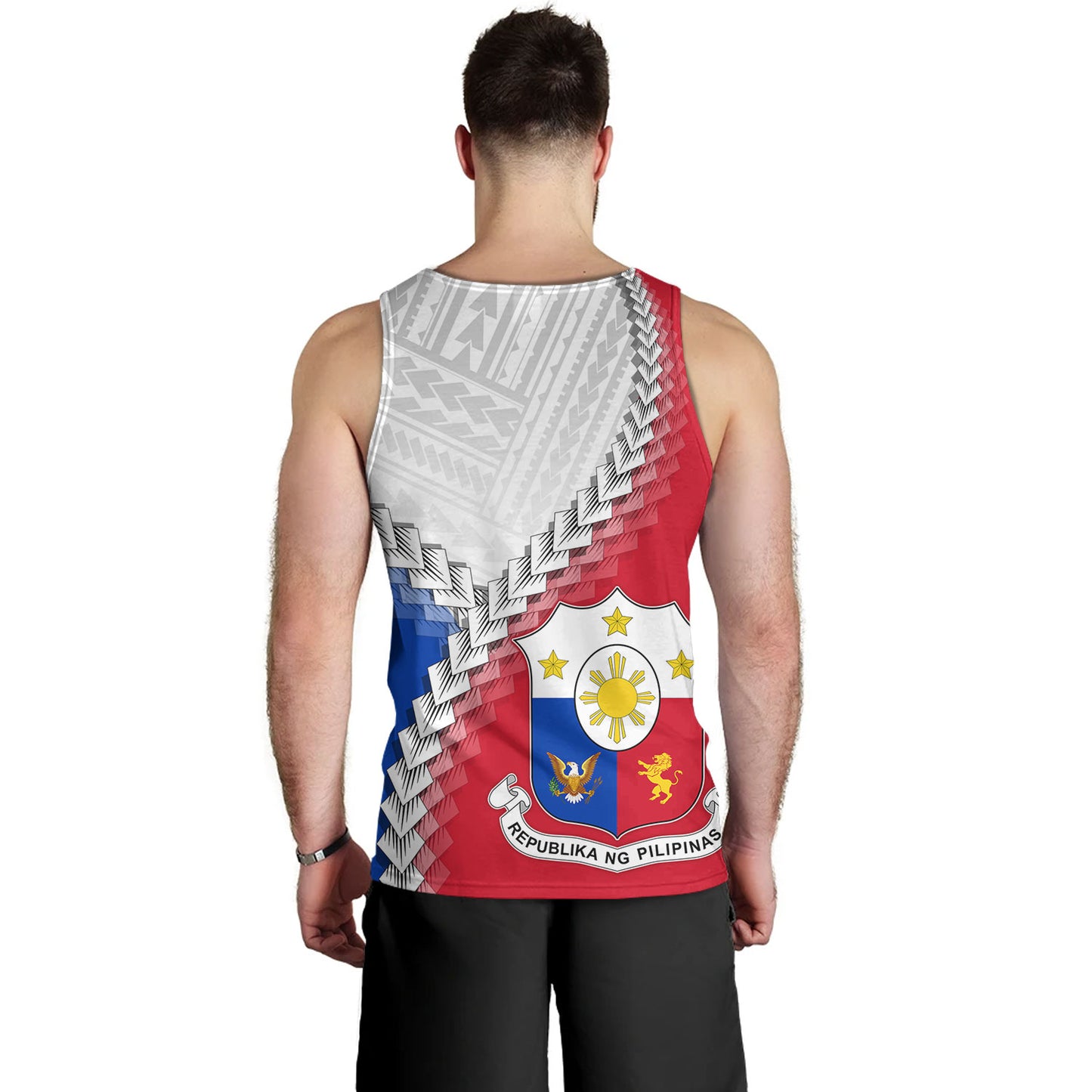 Philippines Filipinos Tank Top Custom Filipino Coat Of Arms With Tribal Patterns Flag Style