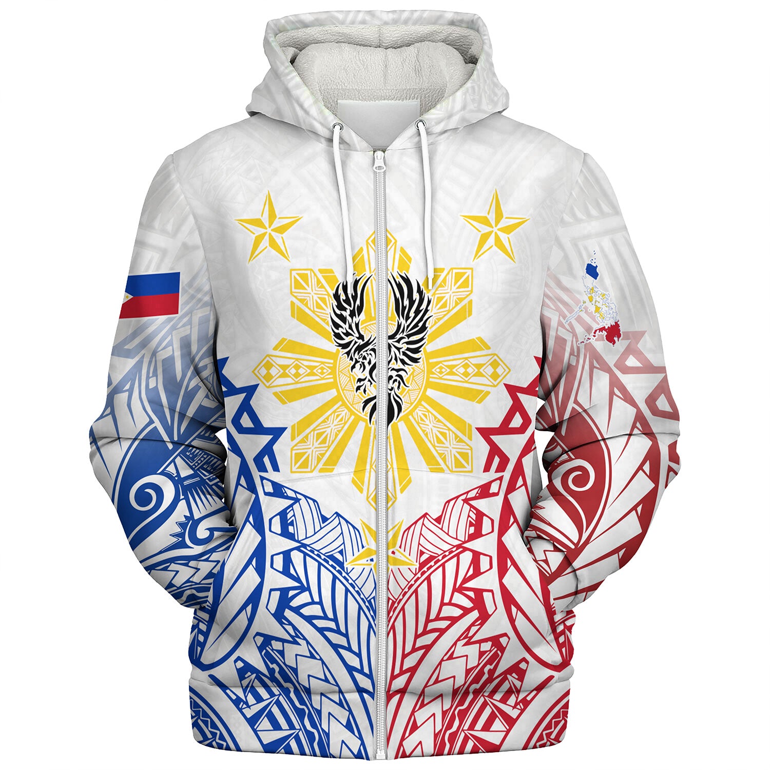 Philippines Filipinos Custom Personalised Sherpa Hoodie Filipino Sun with Eagle Style