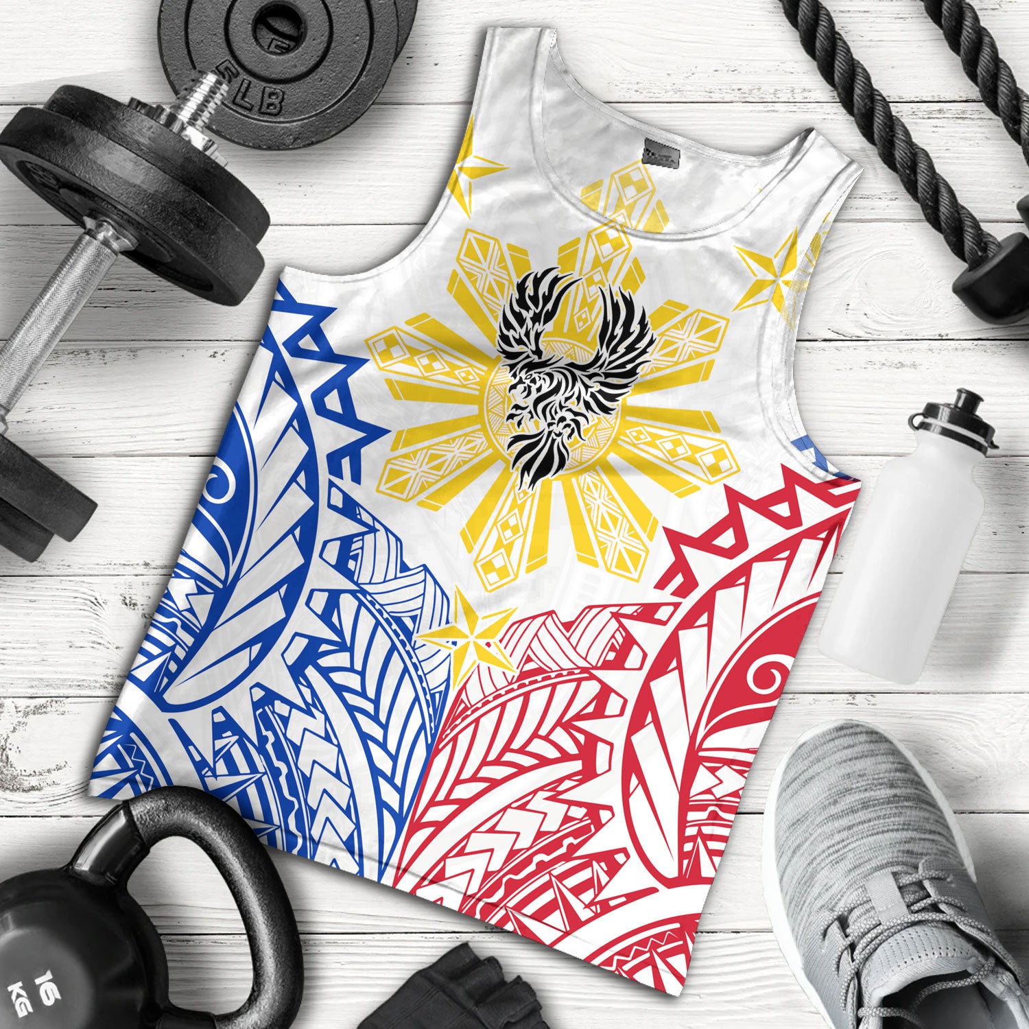 Philippines Filipinos Custom Personalised Tank Top Filipino Sun with Eagle Style