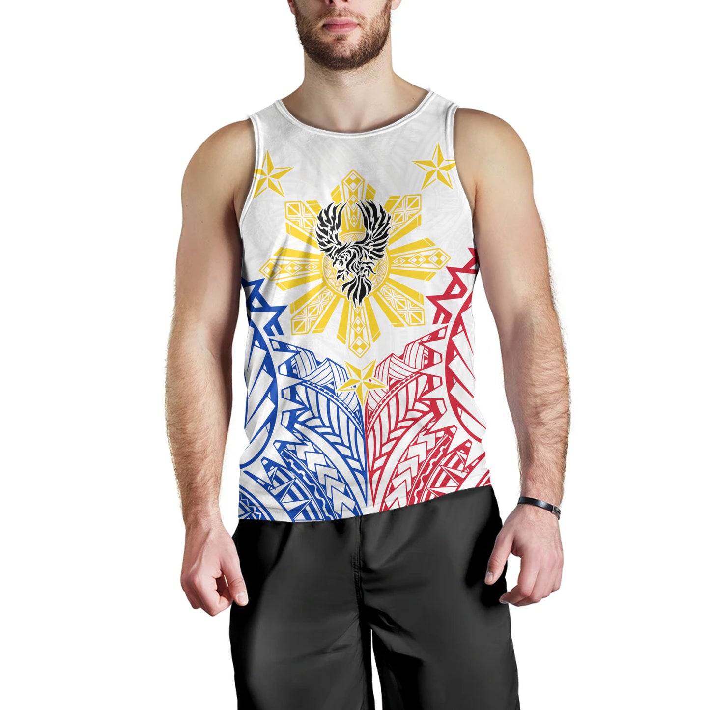 Philippines Filipinos Custom Personalised Tank Top Filipino Sun with Eagle Style