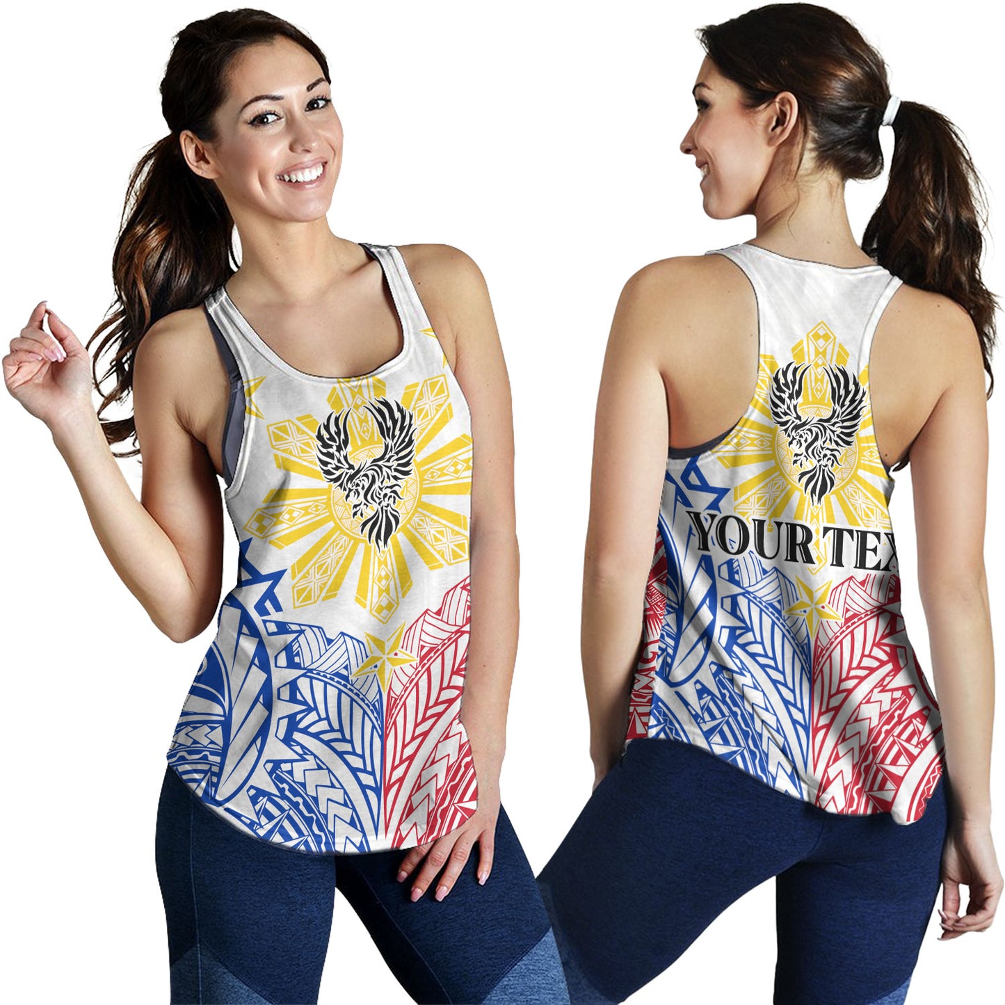 Philippines Filipinos Custom Personalised Women Tank Filipino Sun with Eagle Style