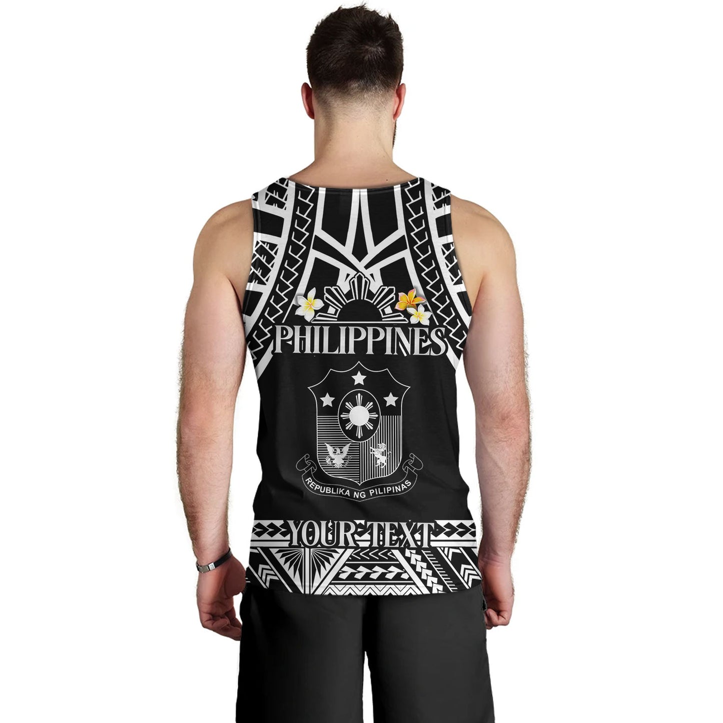 Philippines Filipinos Custom Personalised Tank Top Filipinos Plumeria Flowers Mix Tribal Patterns