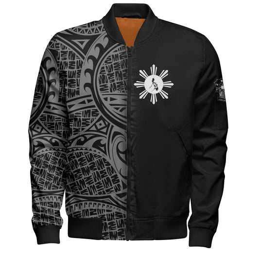 Philippines Filipinos Custom Personalised Bomber Jacket Filipinos Sun And Map Half Style