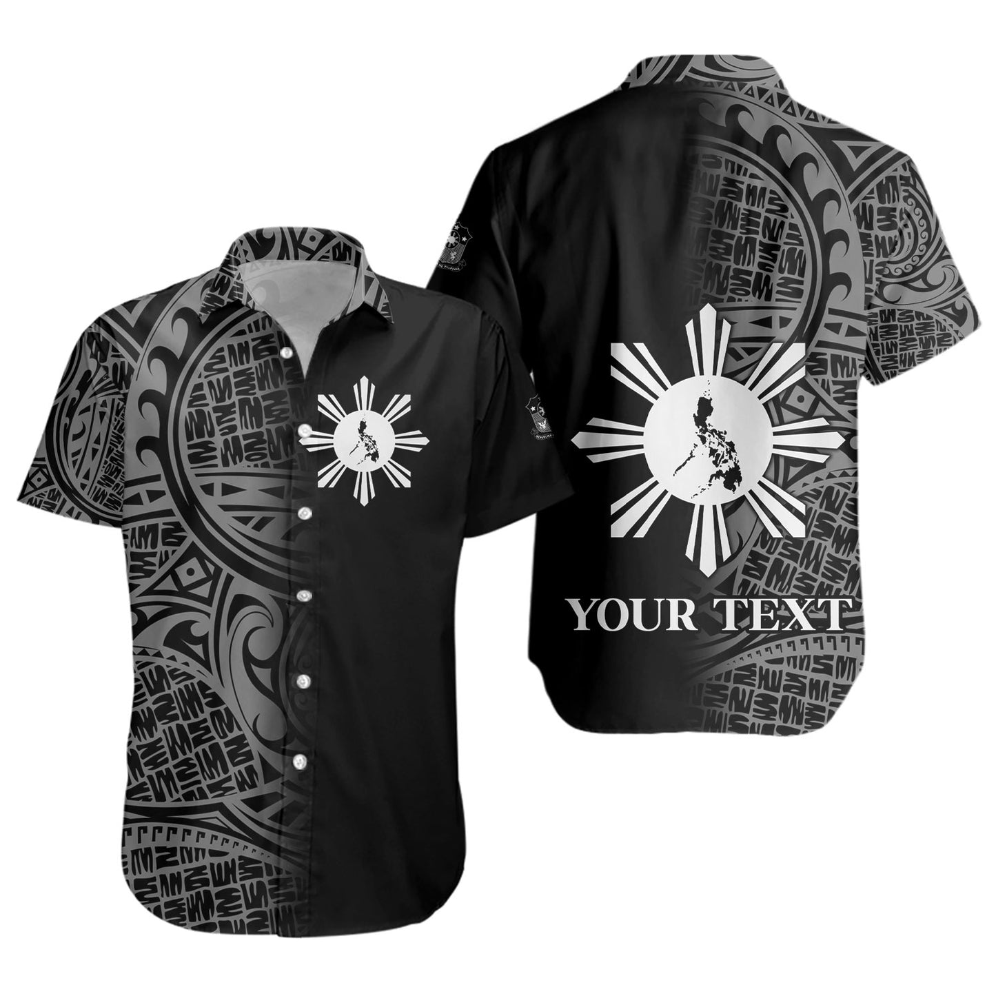 Philippines Filipinos Custom Personalised Short Sleeve Shirt Filipinos Sun And Map Half Style