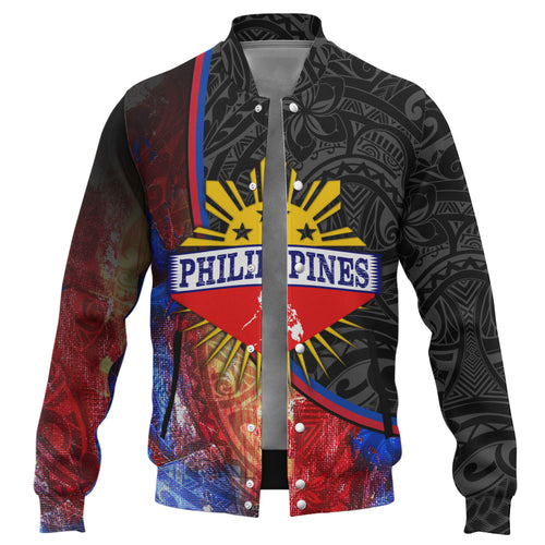Philippines Filipinos Baseball Jacket Filipinos Sun Grunge Background Style