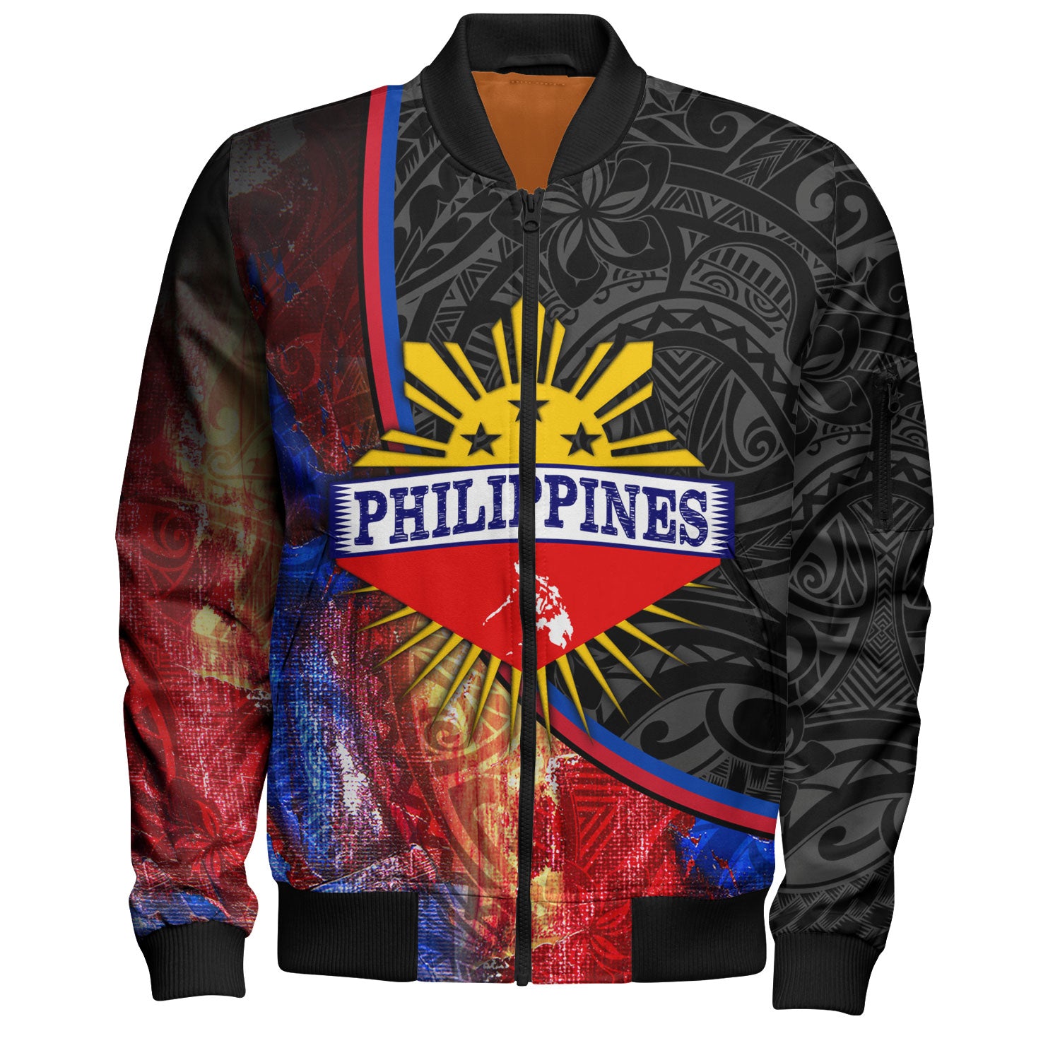 Philippines Filipinos Bomber Jacket Filipinos Sun Grunge Background Style