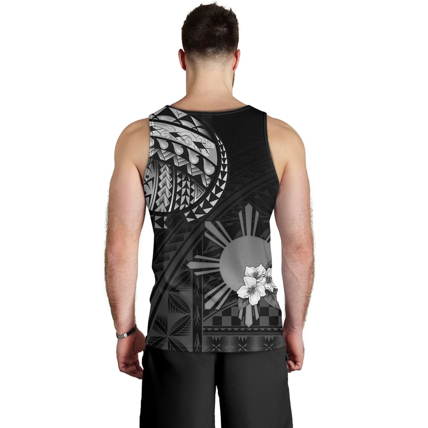 Philippines Filipinos Tank Top Filipinos Sun Tribal Patterns Jasmine Flowers Style
