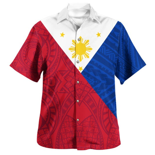 Philippines Filipinos Hawaiian Shirt Flag Style