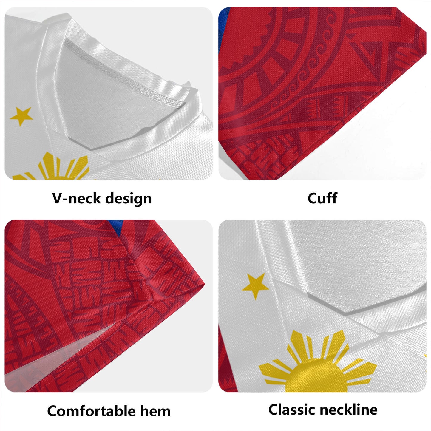 Philippines Filipinos Rugby Jersey Flag Style