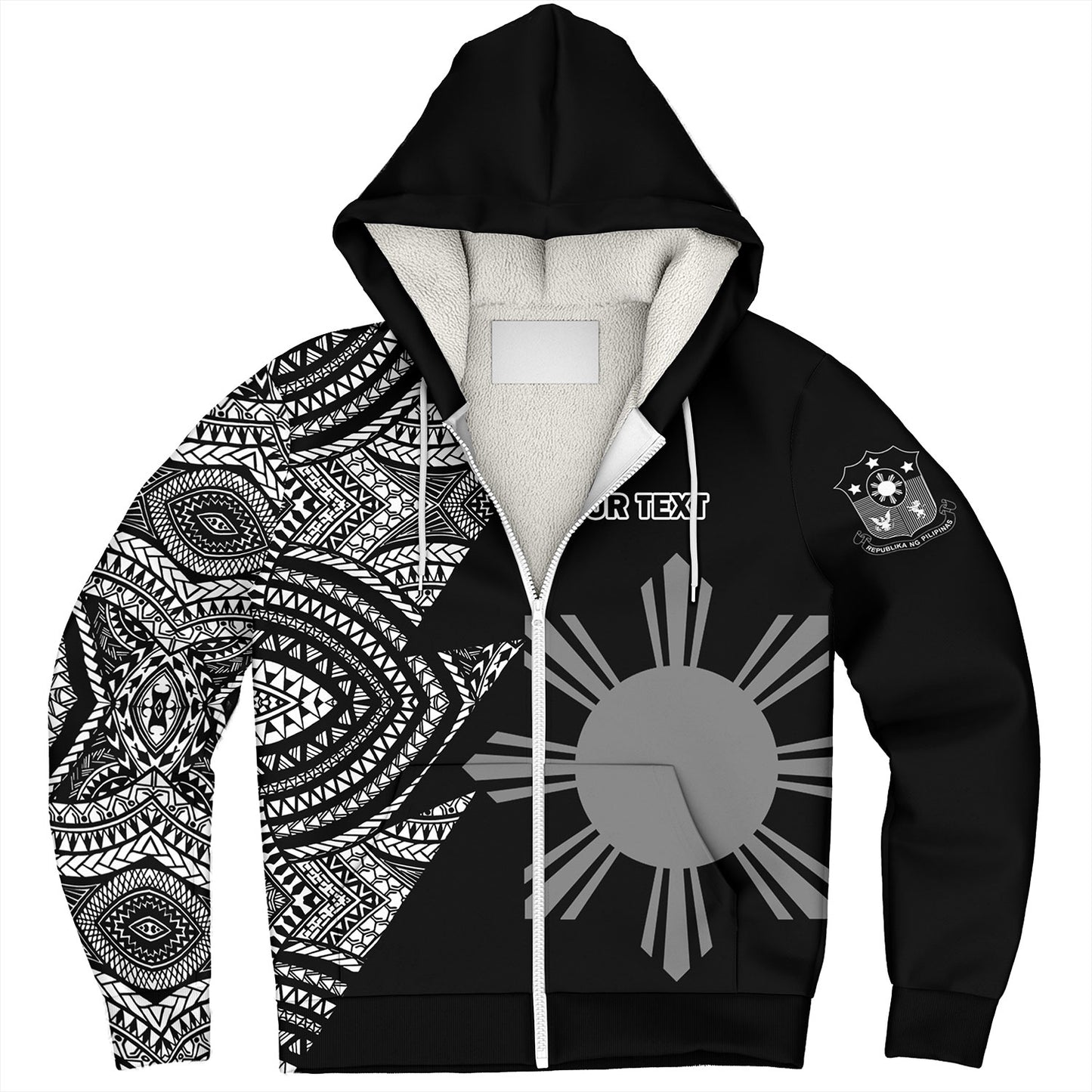 Philippines Filipinos Custom Personalised Sherpa Hoodie Flash Style