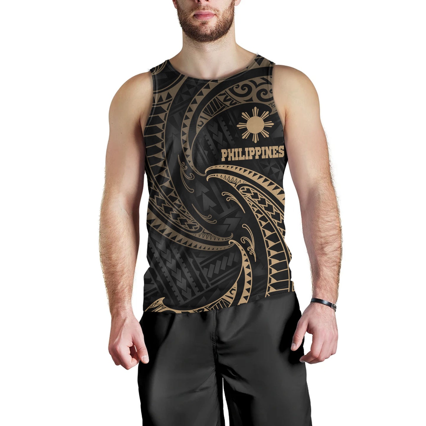 Philippines Filipinos Tank Top Gold Tribal Wave