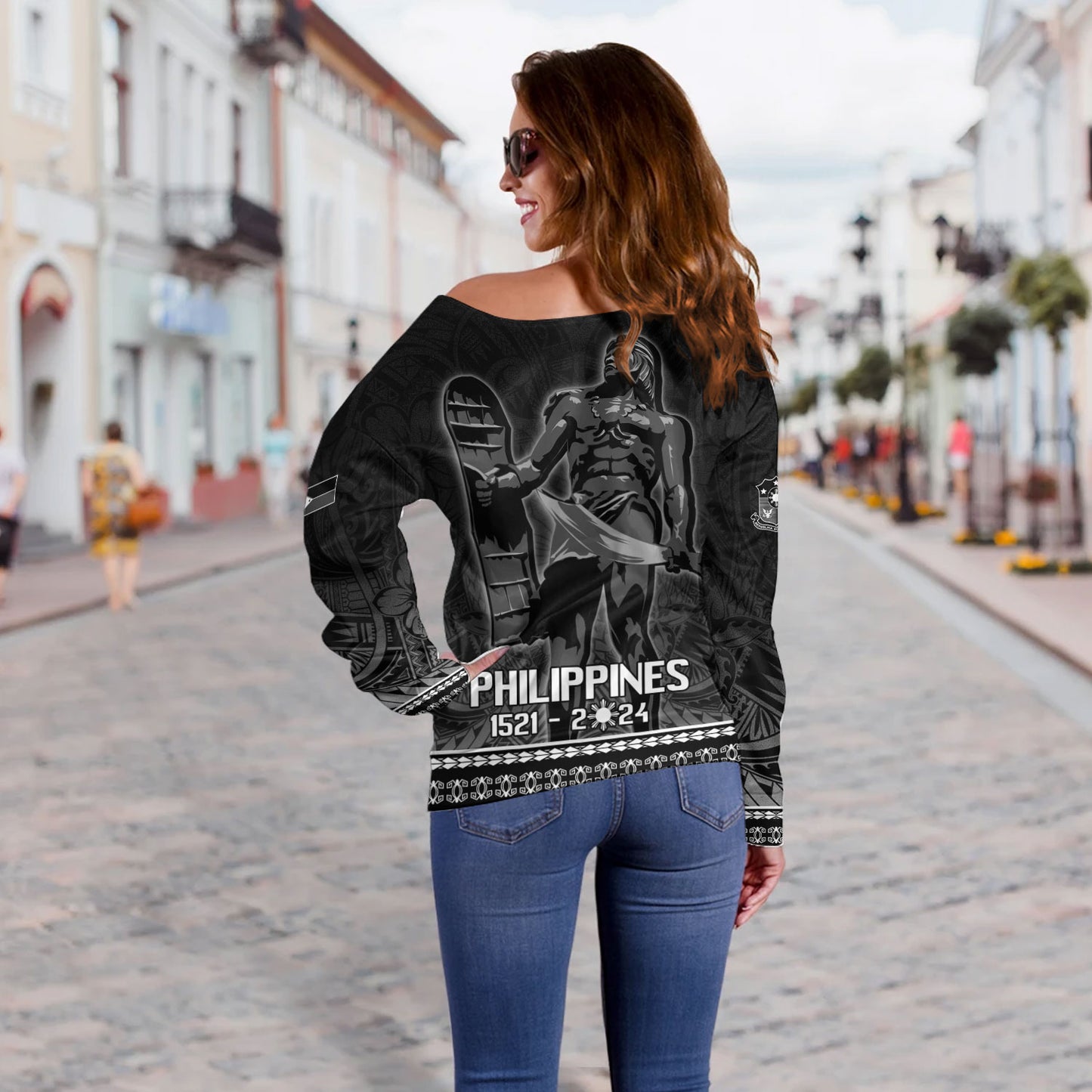 Philippines Filipinos Off Shoulder Sweatshirt Lapu Lapu Proud Of My King