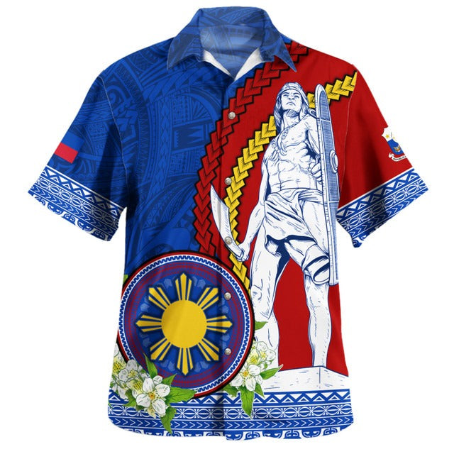 Philippines Filipinos Hawaiian Shirt Lapu Lapu King Jasmine Flowers Curve Design