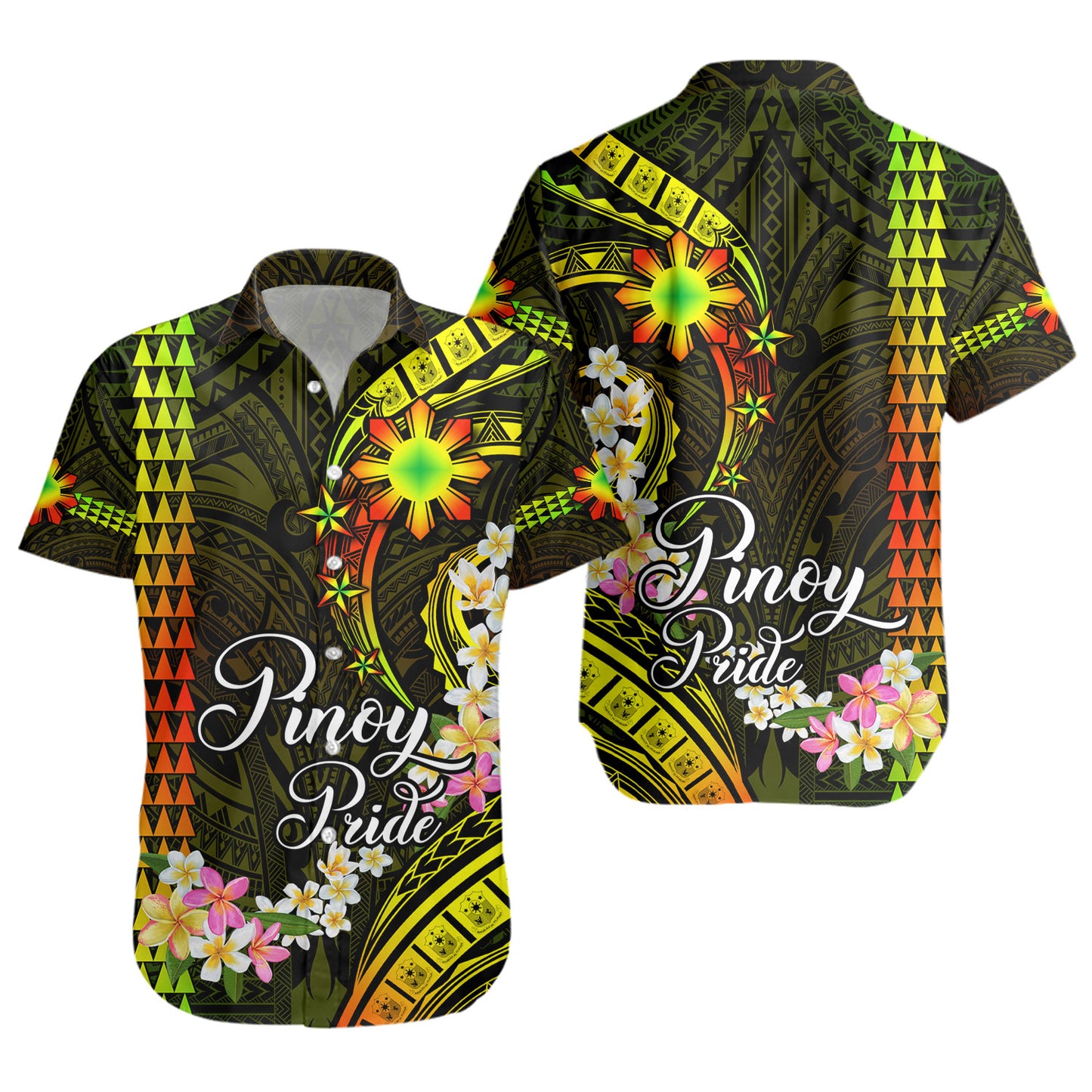 Philippines Filipinos Short Sleeve Shirt Pinoy Pride Tribal Patterns Curve Style