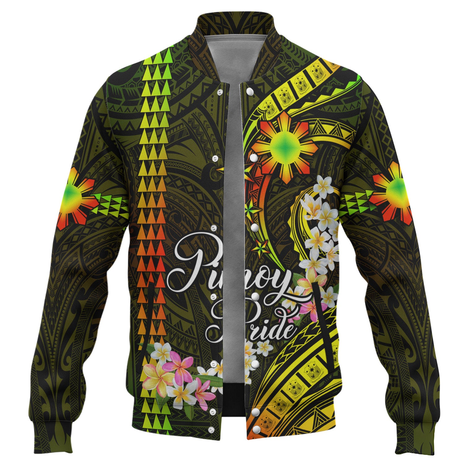 Philippines Filipinos Baseball Jacket Pinoy Pride Tribal Patterns Curve Style