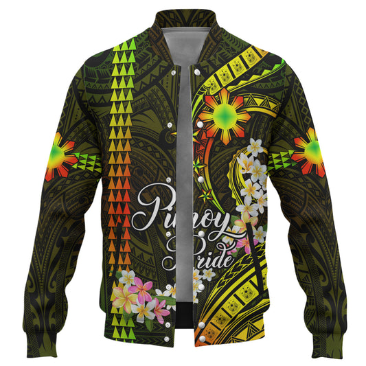 Philippines Filipinos Baseball Jacket Pinoy Pride Tribal Patterns Curve Style