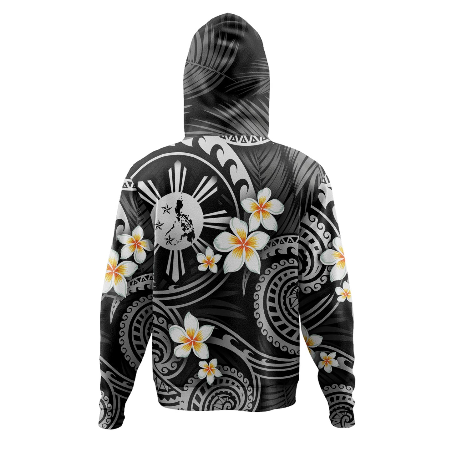 Philippines Filipinos Hoodie Plumeria Flowers Tribal Motif Style