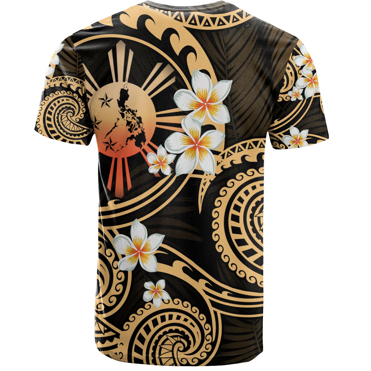 Philippines Filipinos T-Shirt Plumeria Flowers Tribal Motif Style