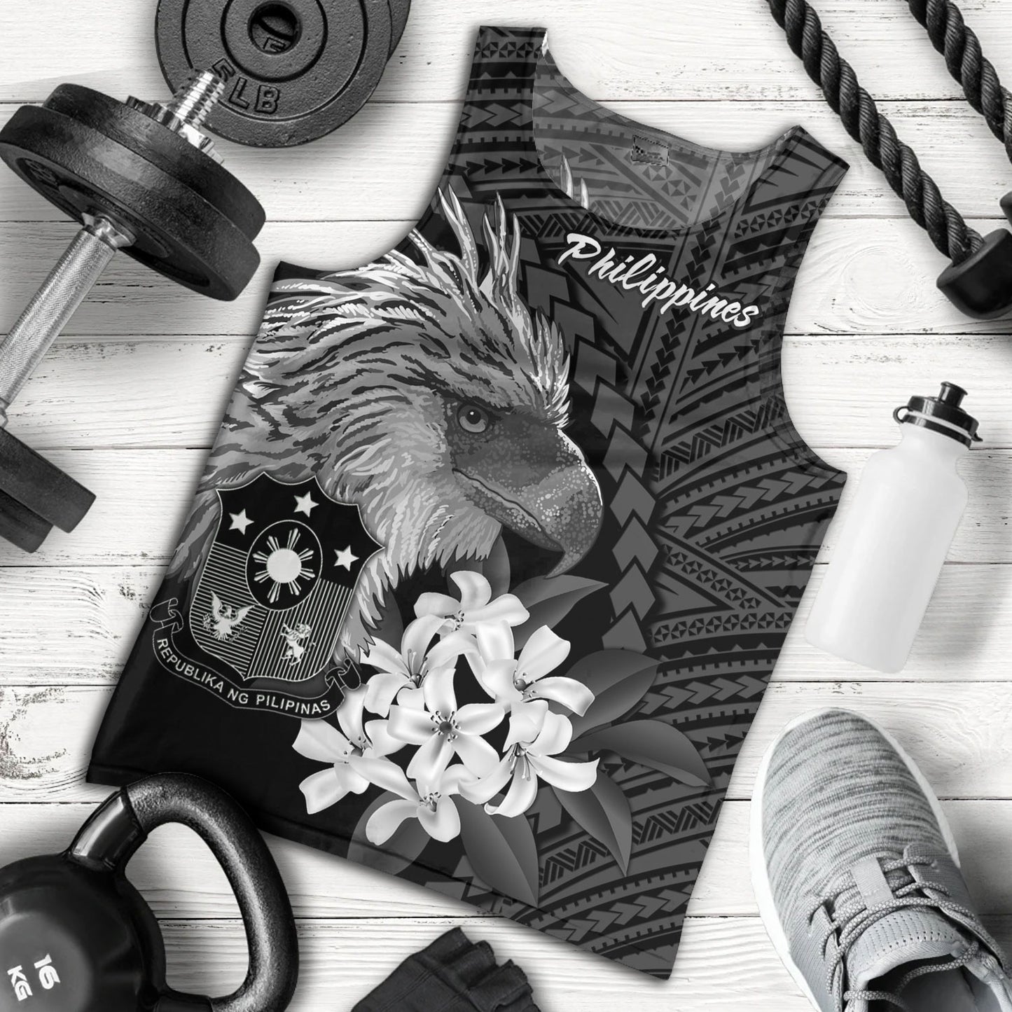 Philippines Filipinos Custom Personalised Tank Top Sampaguita Jasmine Philippines Eagle Tattoo Tribal