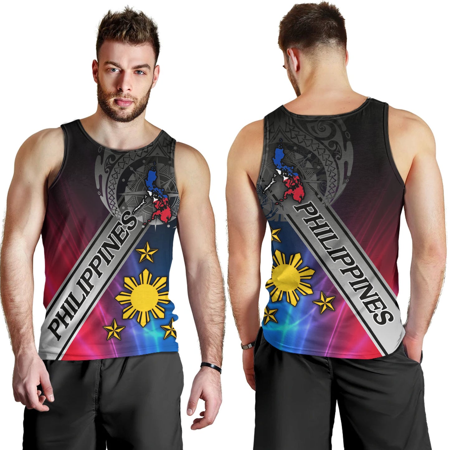 Philippines Filipinos Tank Top Seal Map Curve Style