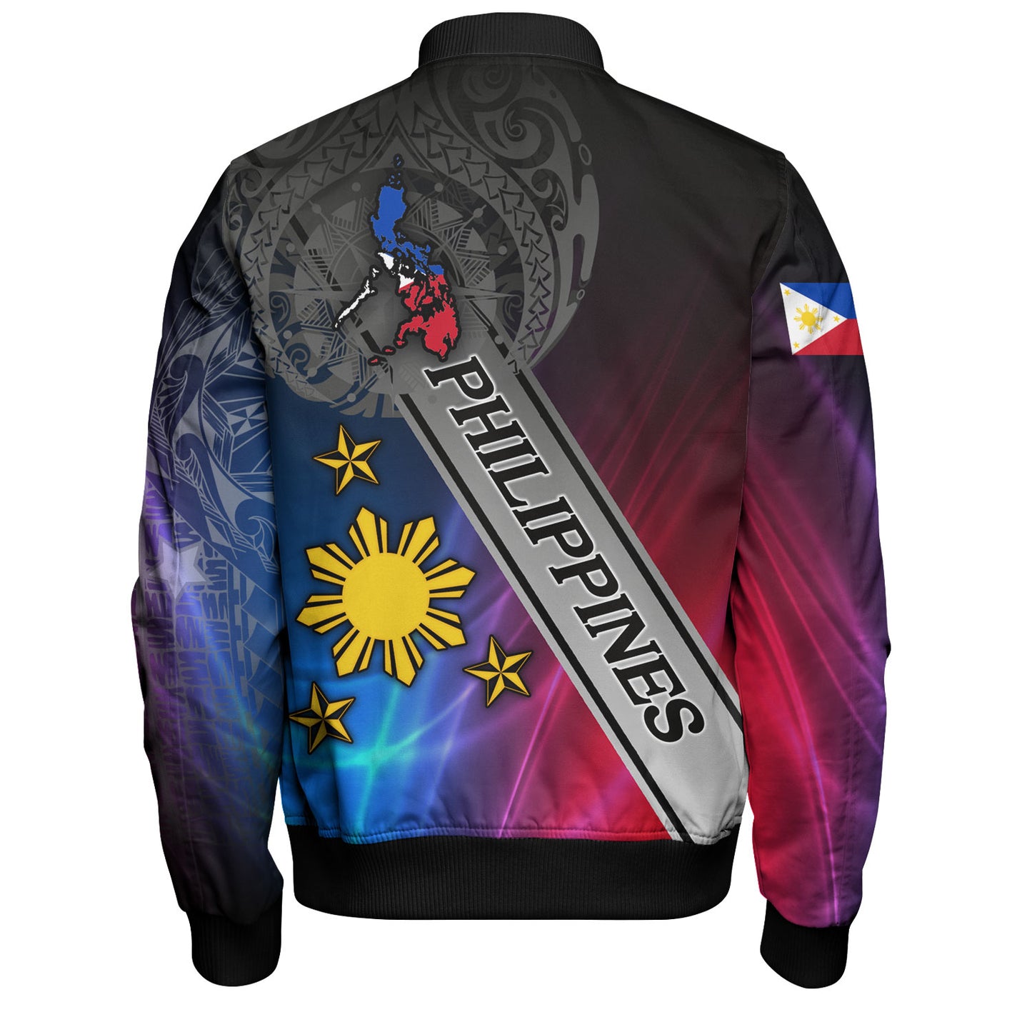 Philippines Filipinos Bomber Jacket Seal Map Curve Style